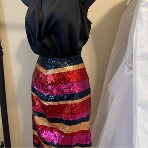 Trina Turk Sequin Midi Skirt Size 0